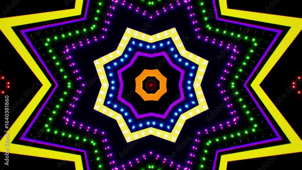 Poster vibrant kaleidoscope lights pulsating in a hypnotic loop