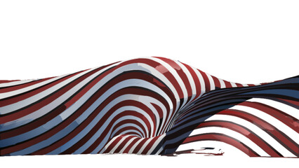 Abstract striped wave pattern red white and blue art design for background and modern graphic elements