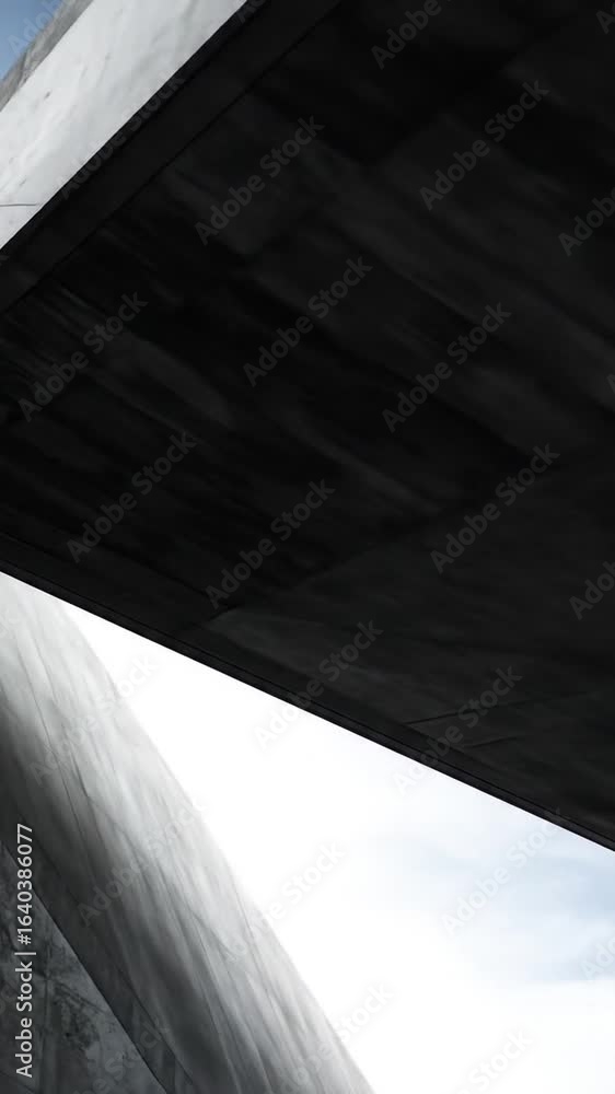 Poster abstract concrete architecture with blue sky modern geometric design and sharp lines minimalist urba