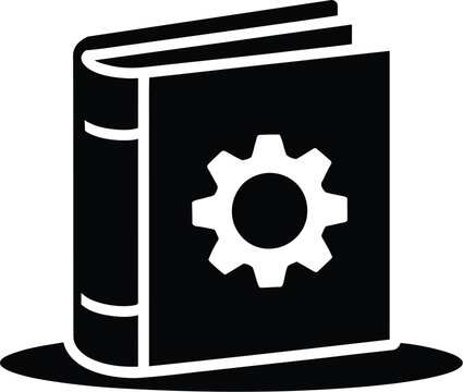 A book with a gear on cover