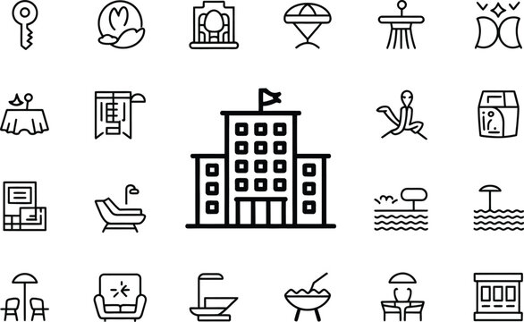 Hotel and travel themed icons