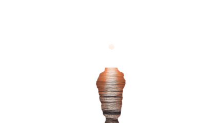 Silhouette of person with moon reflection, isolated on transparent background