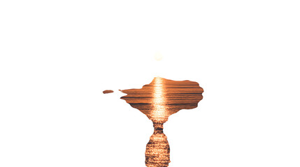 Moonlit water reflection, isolated on transparent background