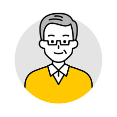 年配の男性のアイコン（ノーマル）