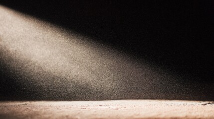 Sunlight beams through dust-filled air, creating a golden atmospheric connection in empty space.
