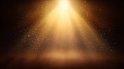 Sunlight beams through dust-filled air, creating a golden atmospheric connection in empty space.