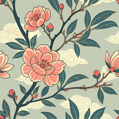 Chinoiserie-style botanical 