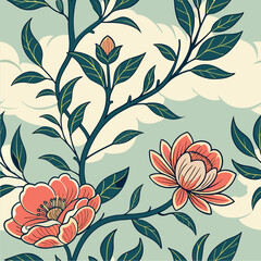 Chinoiserie-style botanical 