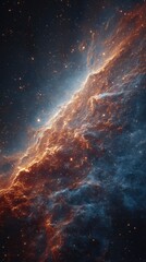 Fototapeta premium Cosmic nebula, fiery clouds in deep space