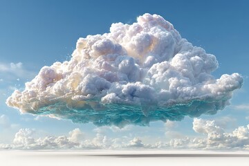 Majestic white cumulus cloud formation against a clear blue sky image