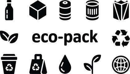 Eco friendly packaging icons