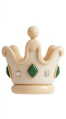 Cream crown with green gems