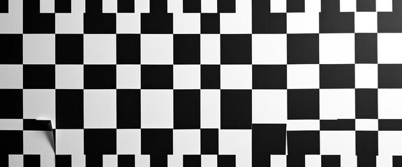 Fototapeta premium Classic black and white checkered pattern background, monochrome, abstract