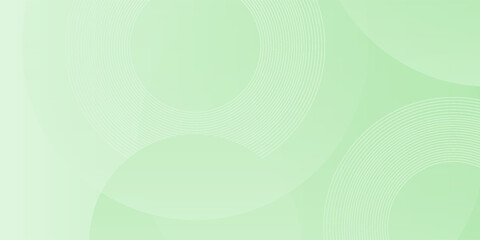 Circles abstrack background in gradient soft green and white lines tone effect. Circle with geometric effect for your wallpaper.