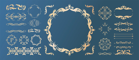 Vintage frame. Design template. Set of gorgeous frames.