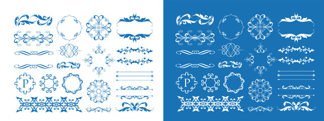 Vintage frame. Design template. Set of gorgeous frames.