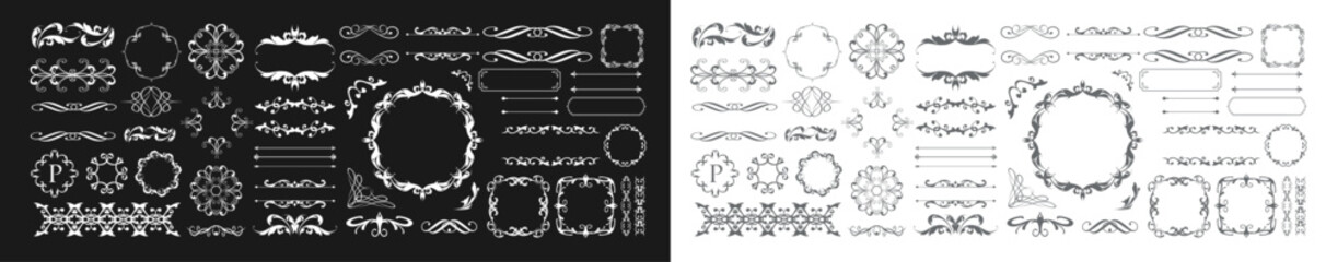 Vintage frame. Design template. Set of gorgeous frames.