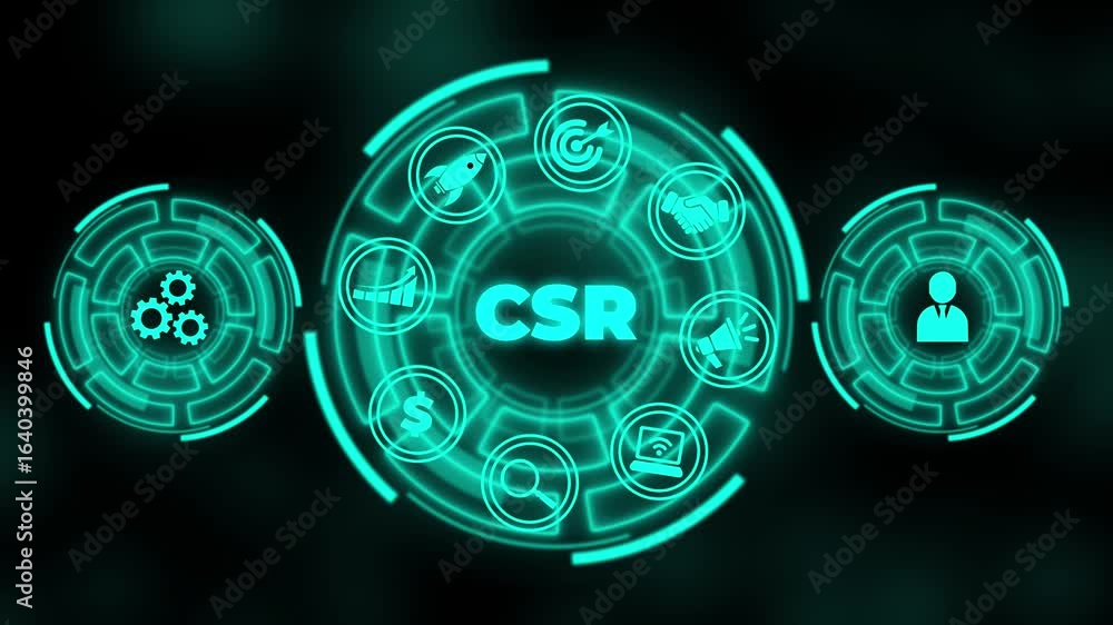 Aufkleber csr abbreviation, modern technology concept. business, technology, internet and network concept ,abs