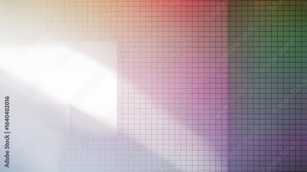 Poster abstract background with tiled surface and bright light grid