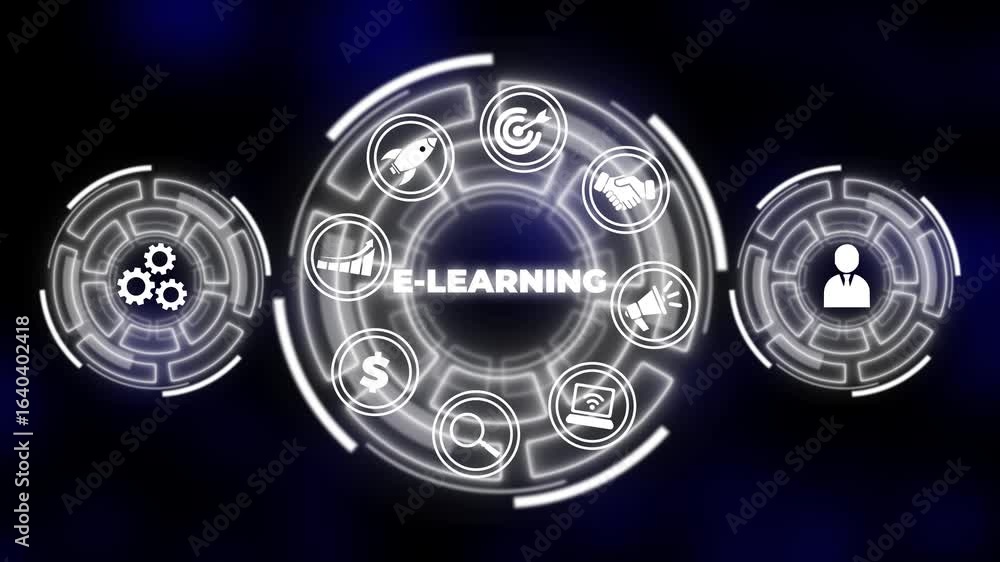 Poster business, technology ,internet and network concept. e-learning education internet technology webinar