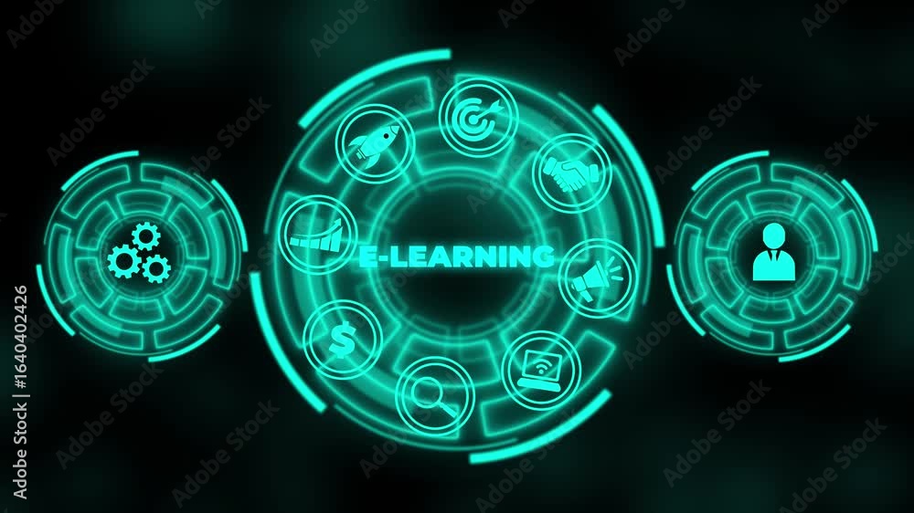 Poster business, technology ,internet and network concept. e-learning education internet technology webinar