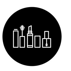 black and white illustration of makeup icon