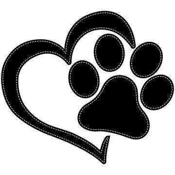 Paw with Heart Symbol