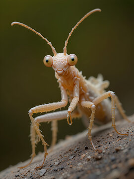 Hymenopus coronatus macro, amazing sub imago nymph of orchid mantis