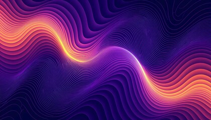 Obraz premium Futuristic digital art with glowing neon waves and gradients