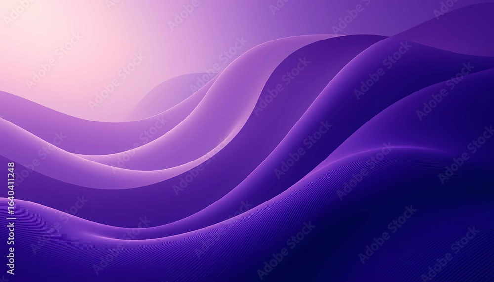 Poster abstract purple wave design with smooth gradients, flowing motion, and soft layered visual depth