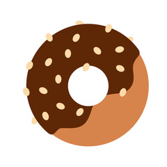 tasty chocolate doughnut cartoon element