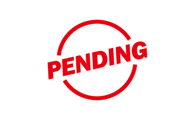 PENDING - Red Rubber Stamp With text PENDING
