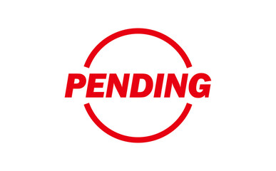 PENDING - Red Rubber Stamp With text PENDING

