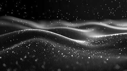 Abstract digital landscape of undulating, textured surfaces