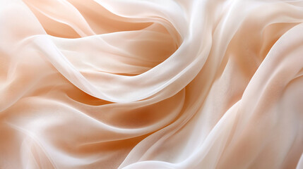 Obraz premium Soft, flowing peach-toned fabric drapes in elegant folds (1)