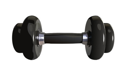 Black dumbbell weight lifting equipment for strength training and fitness exercise muscle building workout