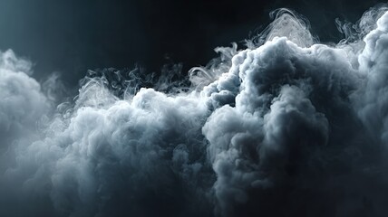realistic foggy smoke plume from dry ice, low-lying movement, seamless loop, dark background, smooth mist overlay for compositing