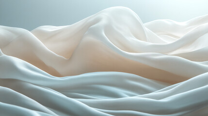 Obraz premium Soft, flowing fabric in pale colors. Delicate folds and textures create a serene visual