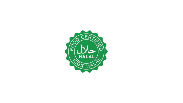 4k Halal certification mark animation motion animation of a 3D halal symbol on a neutral background. Ideal for food safety visuals, religious content, and certification-related  