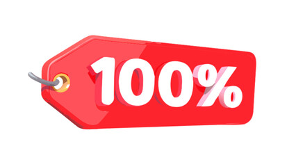 One hundred percent sale tag promotion discount offer retail price percentage off special deal shopping label