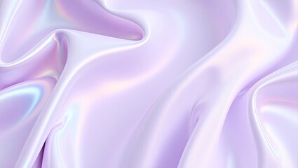 Smooth, flowing folds of light purple iridescent fabric.