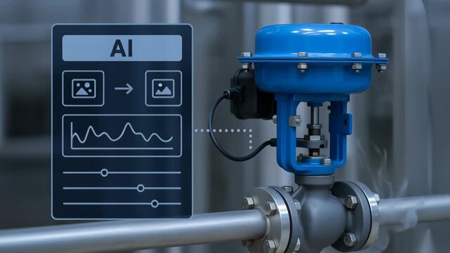 AI vdo processing industry production enhances automation efficiency optimizing mechanical valve control systems through advanced data analysis