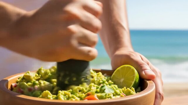 Sun-Kissed Guacamole: Making Fresh Guac by the Ocean