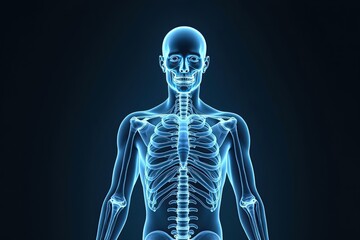 3d illustration of a human skeleton.