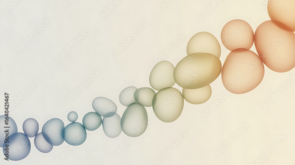 Poster Gradient of Opaque Ovals in a Flowing Curve on White Background abstract texture