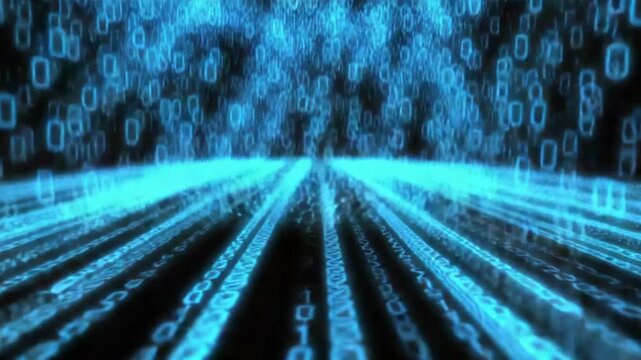Abstract digital binary code streaks
