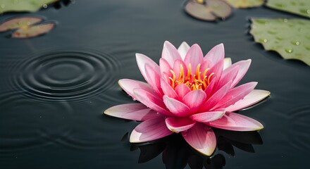 Blooming Lotus Flower Pond