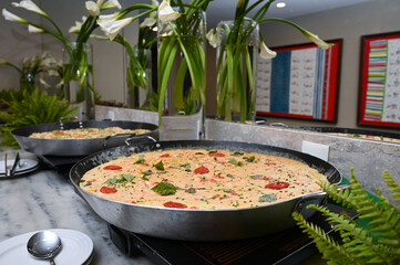 shrimp in cheese, tomato and basil fondue sauce, creamy shrimp tomato sauce, gourmet seafood pasta sauce, fresh prawn and vegetable sauce, delicious creamy pasta topping
