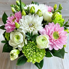 Romantic Flower Bouquet with Engagement Ring