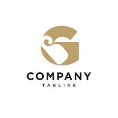 Letter G Hanging Room Hotel Logo Icon Vector